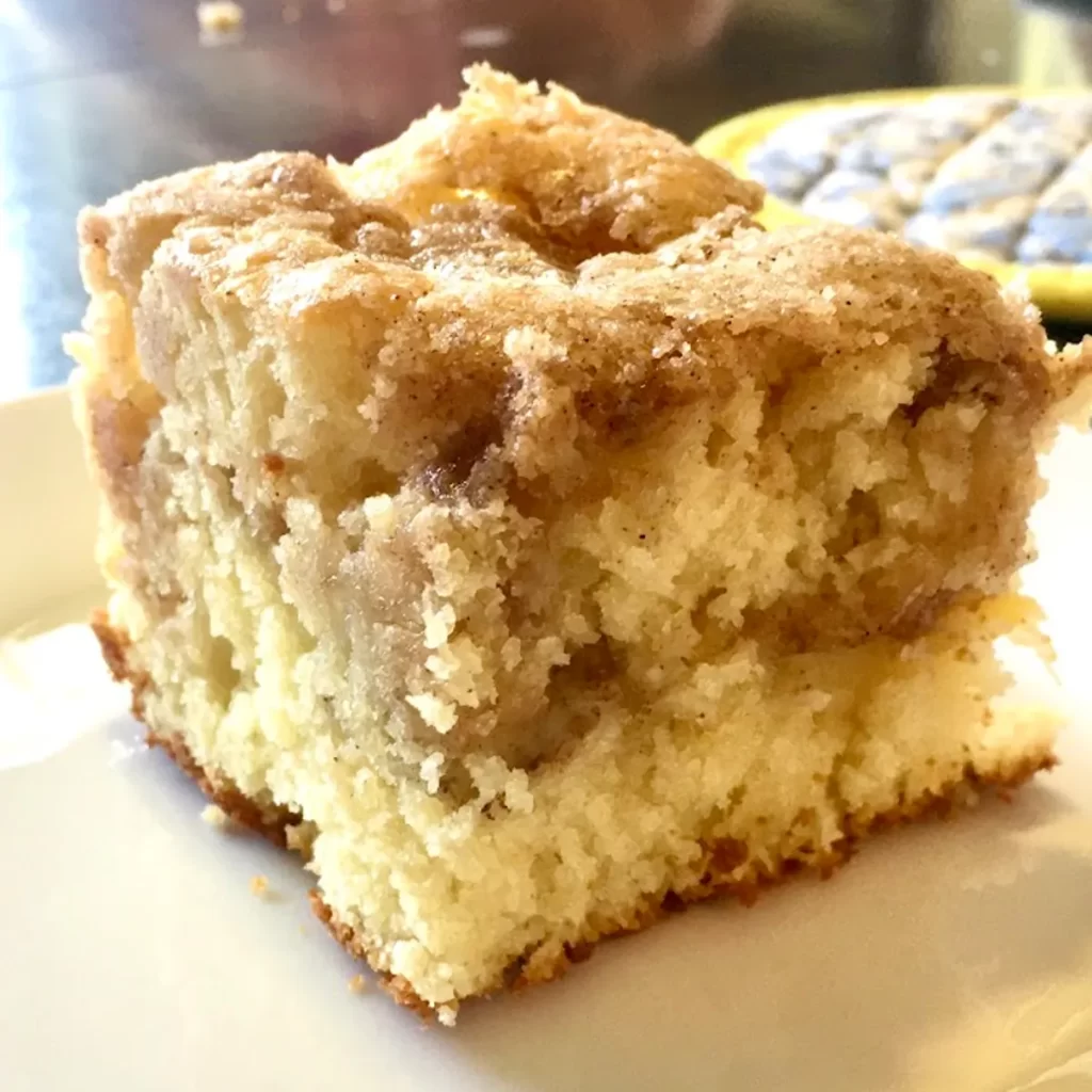 Cinnamon Streusel Coffee Cake with streusel layer in the middle and on top